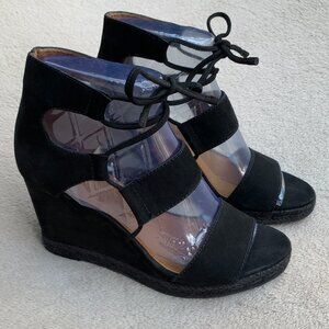 Frye Roberta Ghillie Suede Lace-Up Wedge Sandals Sz 7.5